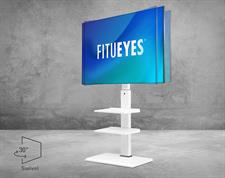 FITUEYES FT-S3602MW Floor TV Stand with IRON BASE 3 Shelves for 32 to 65 Inch Screens Swivel Tilt Adjustable Height Hold 40kg Max VESA 600x400mm - White