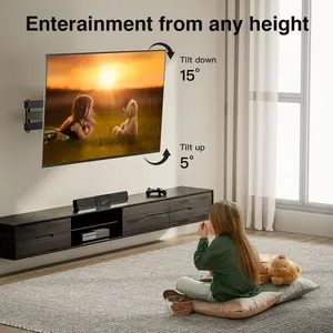 Perlegear PGXSF1 TV Wall Bracket for Most 10-30 inch TVs or Monitors up to 20kg, Full Motion TV bracket Swivels Tilts Extends Rotates, Fits VESA 50x50mm/75x75mm/100x100mm