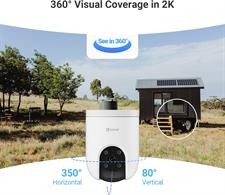 EZVIZ H8c 2K POE IP Outdoor Security Camera, 360° PTZ Home Security, AI-Powered Human Detection, Auto-Tracking, Color Night Vision, Two-Way Talk, Waterproof