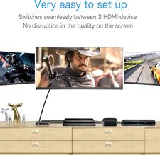 Mrocioa HDMI Switch 3 Port Input 1 Made of 4K HDMI Switcher Box with Remote Control HDMI Splitter 4K Hub Support PS4 Xbox One Fire TV Apple