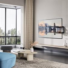 Perlegear TV Wall Bracket for 37-84 Inch Flat/Curved TVs up to 60kg, Swivel Tilt TV Bracket Max.VESA 600x400mm, Full Motion TV Wall Mount with Dual Arm