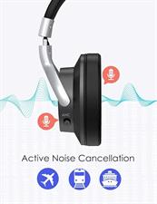 Mixcder E7 Active Noise Cancelling Headphones Bluetooth 5.0 Wireless Over Ear Headset with Hi-Fi Deep Bass, 30 Hours Playtime, Quick Charge, CVC8.0 Mic for PC/Cell Phones/TV - Black
