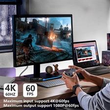 ZasLuke Game Capture Card, USB 3.0 4K Audio Video Capture Card with HDMI Loop-Out 1080P 60FPS Live Streaming 