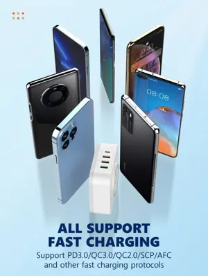 32W Desktop 5 In 1 Wireless Charging Station + QC3.0/ PD 30W CHARGER EU PLUG | LDNIO AW004