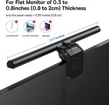 Baseus Monitor Light Bar Monitor Lamp with Touch Control, Dimmable Screen Desk Light Bar with 3 Light Modes, Computer Monitor Light for Home Office, USB Powered LED Desk Lamp Keyboard Light, Black
