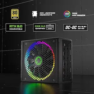GAMEMAX 750W Fully Modular ARGB Power Supply, ATX3.0 & PCIE 5.0, 80 Plus Gold Certified, 105°C Japanese Caps, ATX Gaming Power Supply