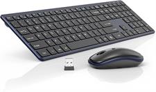 Ultra Slim Wireless Multimedia Keyboard KG9013 and Mouse G3180E  Silent, 2.4GHz for Computer, Desktop, PC, Notebook, Laptop (BLACK)