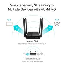 TP-Link Archer C64 AC1200 Wireless MU-MIMO WiFi Router 