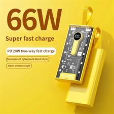 3 Star 66W Super PD Fast Charge Power Bank 20000mAh  For iPhone Samsung Xiaomi (White)