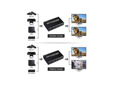 HDMI Matrix Switch 2x2,AUBEAMTO 4K@60Hz HDMI Switch Adapter 2 in 2 Out with IR Remote Control, Support HDMI 2.0b, HDCP2.2, HDR10, Ultra HD, 3D