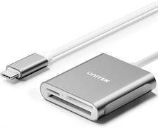 Unitek USB C SD Card Reader, Aluminum 3-Slot USB 3.0 Type-C Flash Memory Card Reader for USB C Device, Supports SanDisk Compact Flash Memory Card and Lexar Professional CompactFlash Card - Grey