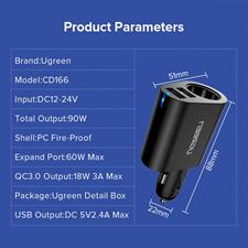 UGREEN Fast Charging 3.0 90W Fast Charging Car Phone Charger For iPhone