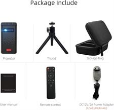BYINTEK P20 Mini DLP Projector HD LED Wi-Fi Film Battery Operated Portable Projector Supports Full HD 1080P 4K Android 9.0 OS Wireless Display for Smartphone Tablet & PC