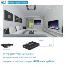 EZCOO HDMI Splitter 1x2 4K 60Hz 4:4:4 18Gbps HDR Dolby Vision HDCP 2.2, Audio Breakout SPDIF Optical 5.1CH