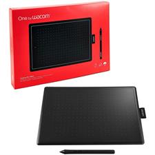 One by Wacom Medium Creative Pen Graphics Tablet - CTL-672 - Black / Red, USB