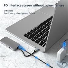 USHB BL10V 10-in-1 USB 3.0 Type-C Hub - HD-MI, USB3.0, USB2.0 x 2, SD, TF, RJ45, VGA, Audio 3.5mm, PD - High Definition Video Transfer