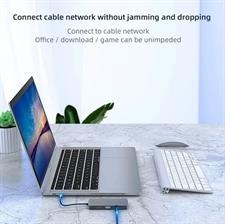 USHB BL10V 10-in-1 USB 3.0 Type-C Hub - HD-MI, USB3.0, USB2.0 x 2, SD, TF, RJ45, VGA, Audio 3.5mm, PD - High Definition Video Transfer