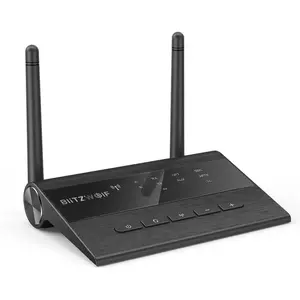 Blitzwolf BW-BR5 3 In 1 Bypass bluetooth V5.0 Audio Transmitter Receiver 3.5mm Aux Wireless Audio Adapter Low Latency 80m/262ft Long Range For TV PC Headphone Car Stereo System Home Sound System