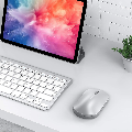 OMOTON Bluetooth Mouse for iPad and iPhone (iPadOS 13 / iOS 13 and Above), Ultra-Thin Wireless Mouse Compatible with Bluetooth Enabled Computer, Laptop, PC, Notebook, and Mac Series (Silver)(Rose Gold)