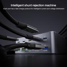 HW33 100W Type-C + USB 10-Port Desktop Fast Charger, Plug Type:UK Plug