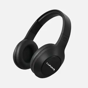  Lunar Auric - Wireless - Bluetooth - Rechargeable - Headphone with Mic for calling - Headset for Mobile and PC Users (Black)