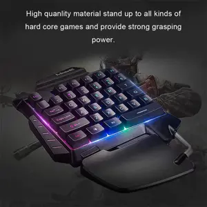 Mini One-Hand Mechanical Keyboard Gaming Keyboard 35 Keys Colorful Backlit Game Keyboard G92 Black