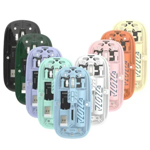 Transparent Wireless Mouse BT5.1/2.4G Bluetooth Mouse Rechargeable Mute Laptop Mice for Mac,iPad,MacBook,Laptop,PC Silent Mouse