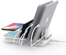 SooPii 70W Charging Station for Multiple Devices,5 Port Charging Dock with 15W Wireless Charger, 25W USB C PD/PPS Fast Charging for Samsung,lPad,lPhone 15/14/13/Xs/Max
