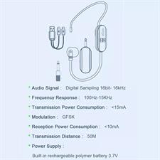 2.4G Wireless Microphone Headset 160FT Range Mic System For Teach Outdoor Speech