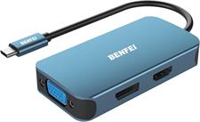 Benfei USB Type-C to HDMI+DisplayPort+VGA Adapter