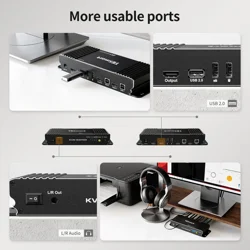 TESmart KVM Switch HDMI PC Switcher 2 Input 1 Output KVM Selector Switch HDMI Version 4K Ultra HD 2 x 1 HDMI KVM Switch 4K @ 60Hz 4: 4: 4 with 2 Pieces 5ft KVM Cables, USB 2.0 Device Control