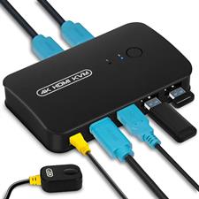 DGODRT HDMI USB KVM Switch 2 Port Selector Box for 2 Computers Share Keyboard Mouse Printer and 1 HD 4K Monitor, 2 KVM Cables 