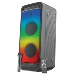 Audionic® Hummer H-40 Bluetooth Speaker – 30W Powerful Party Speaker with RGB Lights, TWS Wireless Pairing, Karaoke Mic, Bass & Treble Control, Remote, AUX/USB Inputs