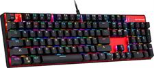 MOTOSPEED CK104 Mechanical Keyboard with Blue Red Switches,104-Key RGB Backlit Gaming Keyboard Aluminium USB Wired Keyboard for Gaming and Typing,Compatible for Mac & PC