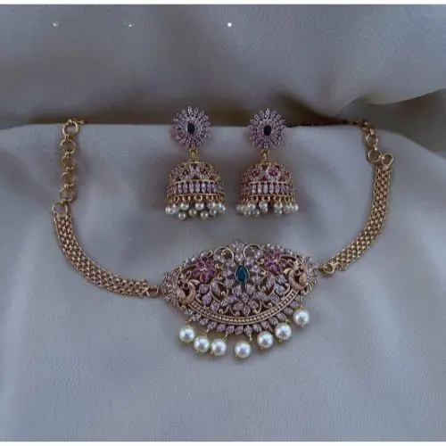 Zehra Pearl-Adorned Necklace Set