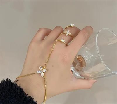 Floral Butterfly Hand Chain For Woman