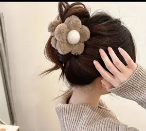 Chic Plush Floral Hair Clip