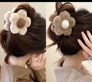 Chic Plush Floral Hair Clip