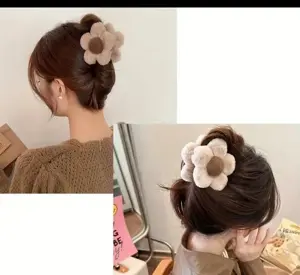 Chic Plush Floral Hair Clip