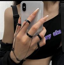  Punk Chain Finger Rings Bracelet 