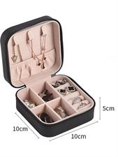Small Jewelry Box, Mini Jewelry Travel Case, PU Leather Travel Jewelry Organizer Box, Small Portable Portable Jewelry Storage Holder for Womens Rings Earrings Necklaces Bracelets