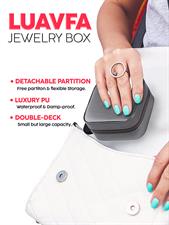 Small Jewelry Box, Mini Jewelry Travel Case, PU Leather Travel Jewelry Organizer Box, Small Portable Portable Jewelry Storage Holder for Womens Rings Earrings Necklaces Bracelets