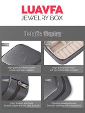 Small Jewelry Box, Mini Jewelry Travel Case, PU Leather Travel Jewelry Organizer Box, Small Portable Portable Jewelry Storage Holder for Womens Rings Earrings Necklaces Bracelets