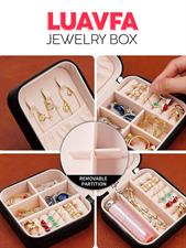 Small Jewelry Box, Mini Jewelry Travel Case, PU Leather Travel Jewelry Organizer Box, Small Portable Portable Jewelry Storage Holder for Womens Rings Earrings Necklaces Bracelets
