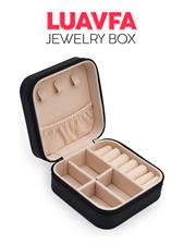 Small Jewelry Box, Mini Jewelry Travel Case, PU Leather Travel Jewelry Organizer Box, Small Portable Portable Jewelry Storage Holder for Womens Rings Earrings Necklaces Bracelets