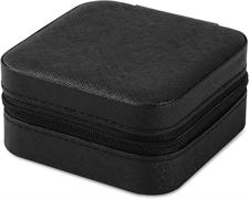 Small Jewelry Box, Mini Jewelry Travel Case, PU Leather Travel Jewelry Organizer Box, Small Portable Portable Jewelry Storage Holder for Womens Rings Earrings Necklaces Bracelets