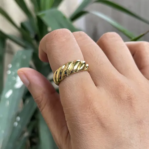 Ribbed challa ring (SSR012)