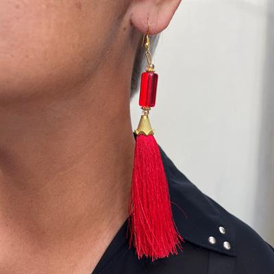 Red earrings (HME005)