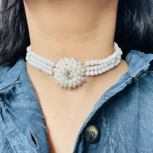 Pearl flower choker (PC04)