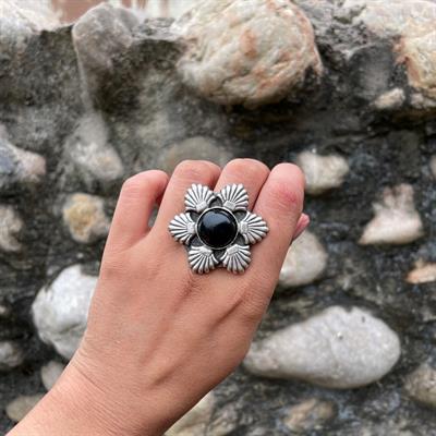Flower Black Ring ( ER008)